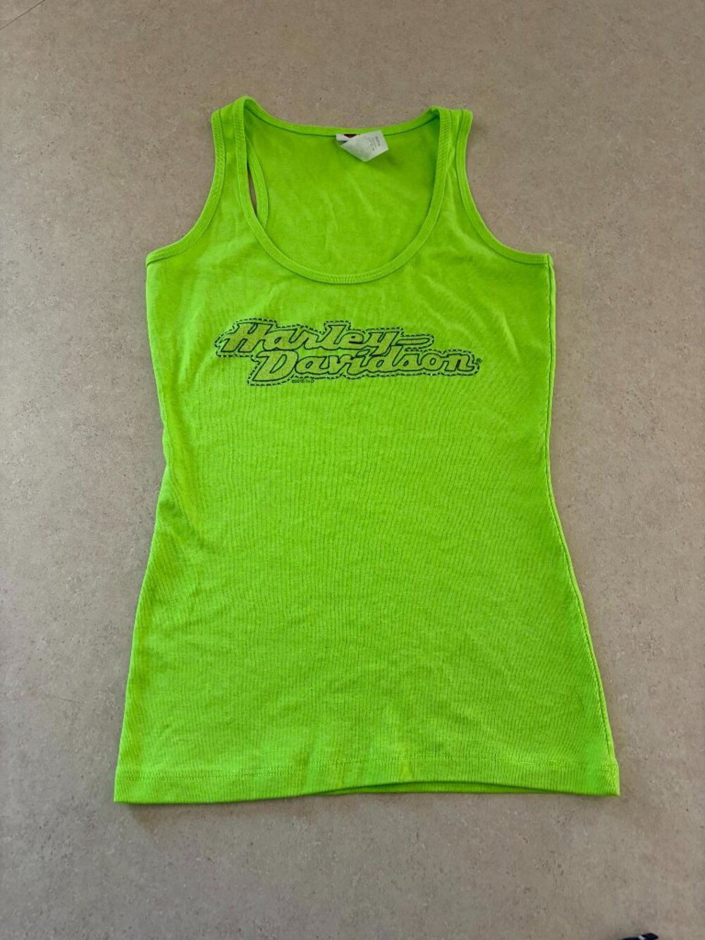 Harley Davidson Women's Tank Top Size Medium Bright Green